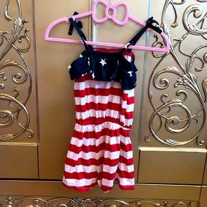 American Flag Girls Romper